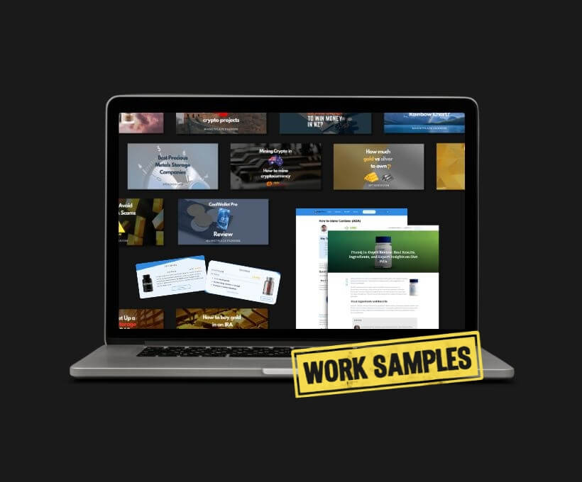 Digital content design work samples laptop featured image